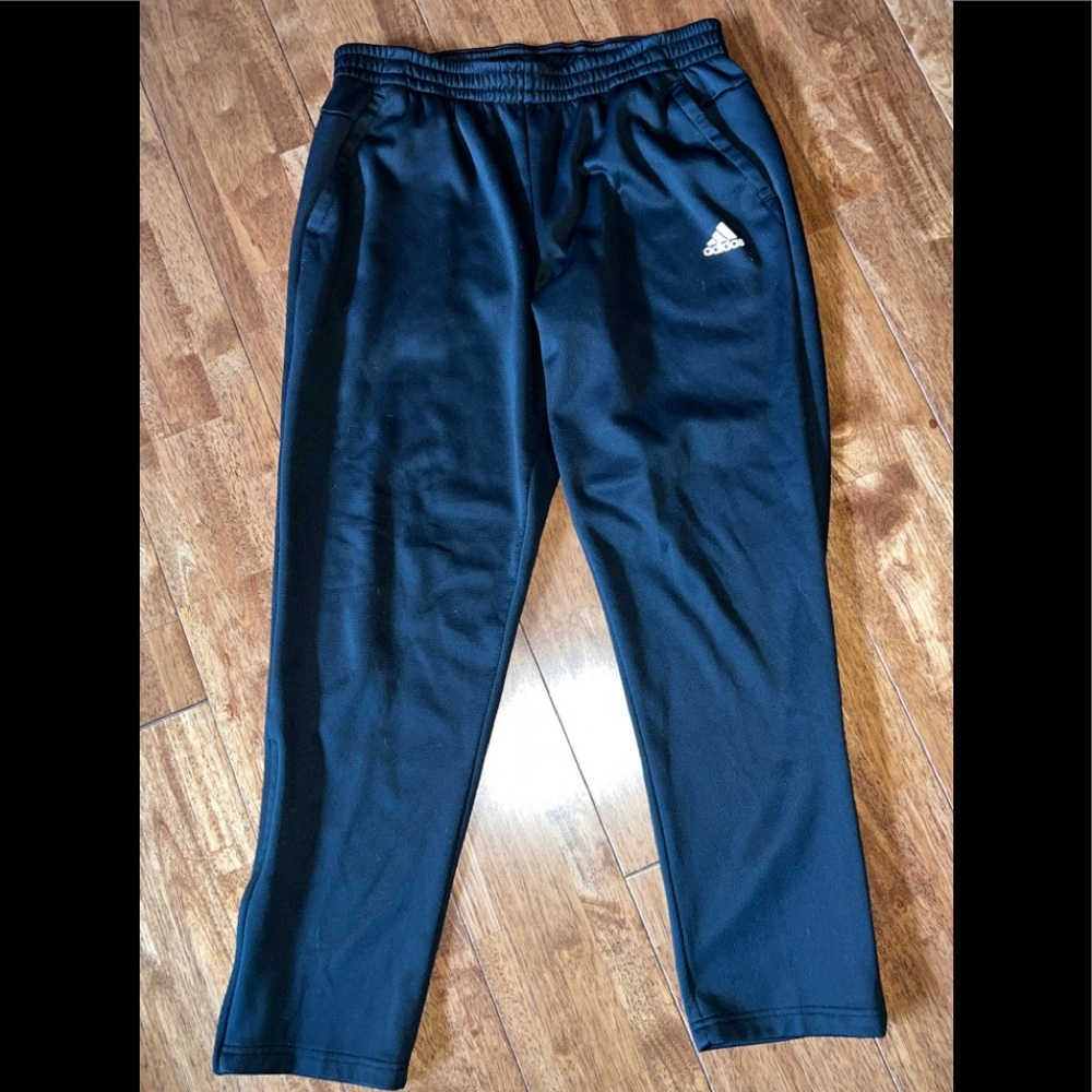 Adidas Boy Size 16-18/large Black Sweatpants